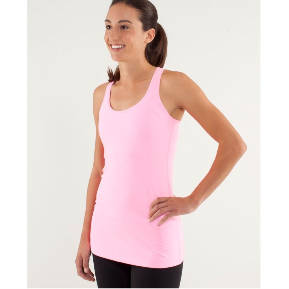 Lululemon Cool Racerback Pink Shell Sleeveless Tank Top Size 6 Small Yoga Gym - Picture 6 of 11